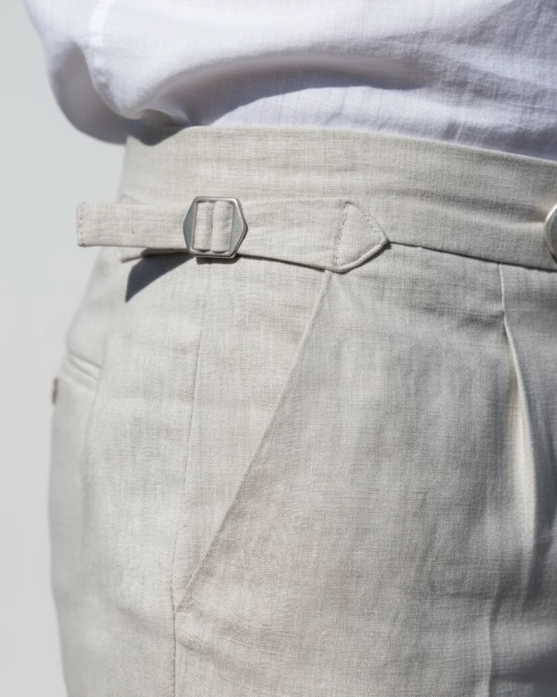 Pantalones de sastrería de lino italiano